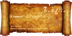 Kammer Árpád névjegykártya